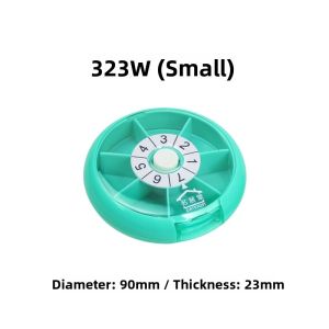 Portable Mini Rotating Digital Pill Box Sealed Moisture Proof Travel Friendly Compact Medicine Organizer Green Color