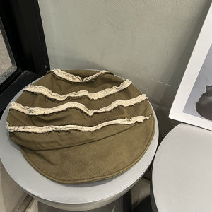 Japanese Style Y2g Ruched Beret Female All-Match and Sweet Sun Protection Face Slimming Bucket Hat Artistic Painter Newsboy Hat