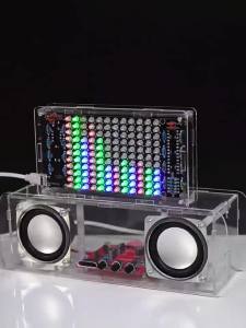 LED Music Spectrum DIY Kit 5V Stereo Speaker Soldering Kit Sound-Activated Plug-in Suitable for DIY Electronics Enthusiasts
