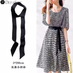Defasilk | Silk Double Layered Long Fashion Waist Belt Scarf Headband Sash