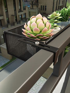 Balcony Hanging Railing Flower Pot Shelf