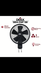 DEKA 5 Blades Wall Fan DWF 108 16" Push Pull System Control 3 Speeds AC Motor 1 Year Warranty