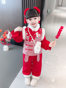 ชุดเด็กผู้หญิง ชุดเด็ก ชุดเด็กผู้หญิงหนาและอบอุ่น ชุดเด็กผู้หญิงสีแดงสำหรับงานฉลองปีใหม่ ชุดเด็กผู้หญิงฤดูหนาว ชุดเด็กผู้หญิง