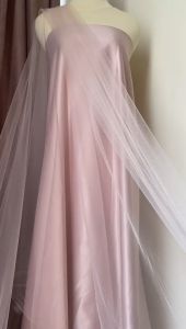 1/2 Meter Bahan Kain Soft Tulle Polos Halus Lemas Warna Pink Rosegold Dusty Purple