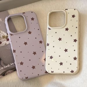Brown Star Full Cover Key Soft Shell Compatible with Apple 17promax iPhone 16 Protective Case New 15 Simple 14 Creative 13 Retro 12ins Style Good Looking Silicone Anti-fall
