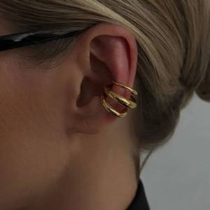 Ingemark | Ingemark Trendy C-shaped Stainless Steel Clip Earrings Women Women Retro Multi-layer Geometric Ear Cuffs Non-Piercing Earrings