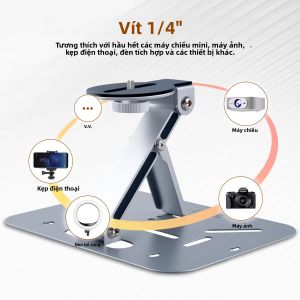 Giá Đỡ Máy Chiếu Mini Đa Năng 1/4 Inch Vít Để Bàn Giá Đỡ Máy Chiếu Di Động Giá Treo Tường Có Thể Gập Lại Để Sử Dụng Trên Bàn