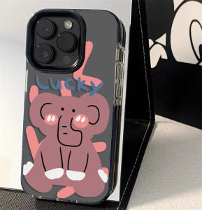 เคสโทรศัพท์ซิลิโคนสีชมพูลายช้างเล็กสไตล์เกาหลีสำหรับ iPhone 17 pro Max Apple 13 รุ่นใหม่ 17 ซิลิโคนนุ่ม 16 pro สร้างสรรค์ 11 คู่ 14 pro Max 15