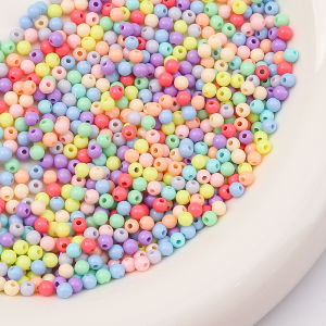 Candy Colored 4mm Acrylic round Beads DIY Handmade Bracelet Necklace Jewelry Accessories Material Solid Color Loose Beads