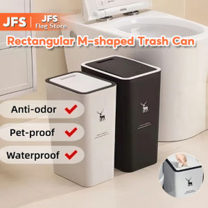 JFS 10/15L Rectangular Trash Can Trash Can With cover Kitchen Bathroom Toilet Trash Can Living Room With Lid Waste Garbage Bin