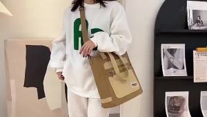 #P305 Retro Style Thick Canvas Material Shoulder Bag Handbag Messenger Bag