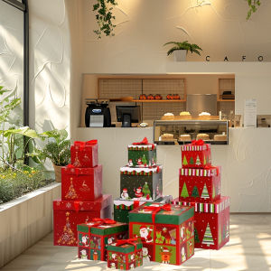 Christmas Gift Box Decoration Candy Packaging Scene Arrangement Goods for Adults And Children Peaceful Night Sweet Box