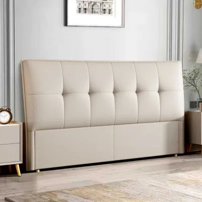 2026 New Luxury Minimalist Bed Head Soft Padded Ultra-Thin Integrated Floor-standing Bed Headboard Double Size Wooden Material