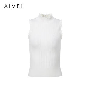 AIVEI | Summer Clever Wooden Ear Design High Neck Knitted Top