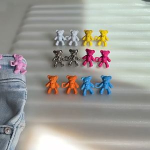AI-P611 Set Kancing Jeans Cute Bear Aksesoris Fashion / Kancing Pengecil Jeans Beruang Bahan Metal Tombol Penutup Pinggang