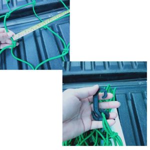 ตาข่ายคลุมกระบะ ตาข่ายยางยืด หนา 6 มม. ขนาด 150x210 ซม. Cargo net สำหรับกะบะแค๊ป กะบะตอนเดียว