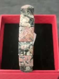 Pink Snowflake Obsidian Bangle
