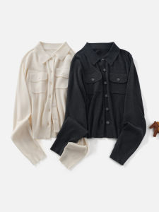 เสื้อคาร์ดิแกนถักแขนยาวคอโปโล Norvegian สไตล์ฤดูใบไม้ร่วง 2025 เสื้อชั้นในผู้หญิง สวมใส่สบาย โพลีเอสเตอร์ คอโปโล Norvegian