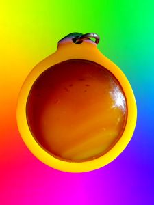 เครื่องรางหินอเกต สีหยกน้ำผึ้ง ขนาดใหญ่ หนานูนสวยงามมากๆ มีเพียงชิ้นเดียว