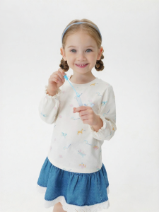Marc&Janie | Soft Cloudy Rainbow Horse Design Cotton Girl T-shirt