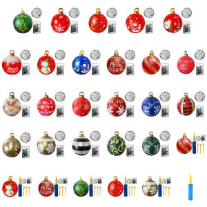 【New Arrival】 60cm Giant Atmosphere Ball PVC Glow Christmas Tree Hanging Ornament Waterproof Home Garden Party Props Festive Supplies