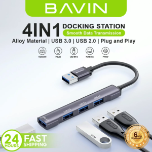 BAVIN H36 7-in-1 Multifunction Universal 3 USB-A+4 Type-C Docking Station Hub USB 3.0 5Gbps Ports Adapter for PC Laptop