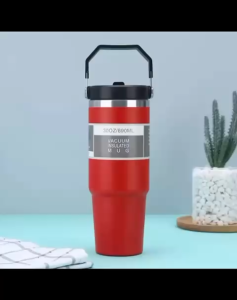 900ml Portable Car Cup Stainless Steel Thermos Cup with Straw Travel Sports Water Bottle With Handle Cover Coffee Vacuum Flask