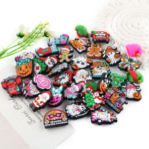 5pcs Lovely Christmas Series Silicone Focus Beads For Jewelry DIY Necklace Bracelet Keychain Curtain Rope Pendant Accessories