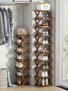 YUHONG | Foldable Shoe Rack Bamboo Shoe Organizer Multi Layer Shoe Cabinet Space Saver for Home Dorm Closet Storage Slim Design Easy to Install