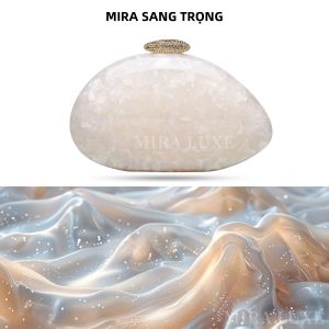 Túi Cầm Tay Nữ Acrylic Sang Trọng Thời Trang Màu Ngọc Trai Dự Tiệc Tối Túi Đeo Vai Cá Tính Ví Nữ Đơn