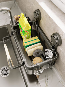 evesigar | Suction Cup No-Drill Installation Kitchen Organizer Sink Drain Shelf