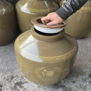 เซรามิกเสฉวนปิดผนึกเครื่องปั้นดินเผาขวดเก็บแอลกอฮอล์ สไตล์เรโทร ใช้ในบ้านถังไวน์สําหรับเก็บเหล้าในห้องเก็บเหล้าได้ถึง 500 ปอนด์