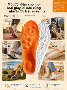 MICUI | Breathable Shock Absorbing Thick Arch Support Shoe Insoles for Outdoor Hiking