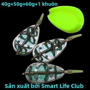 Lồng Mồi Câu Cá Cao Cấp Siêu Bền 30G-100G Dành Cho Cá Chép Kèm Khuôn Tạo Mồi Và Phụ Kiện Câu Cá Chất Lượng Cao Dụng Cụ Làm Tổ Bằng Chì Cao Cấp