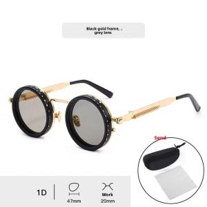 Polarized Round Sunglasses ND9 Adjustable Dimming Men Women Retro Punk Mens Fishing Eyeglasses Outdoor Shades