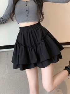 High Waist Umbrella Skirt Short Puffy Womens Mid-Calf Spring Summer A-Line Cake Skirt Flounce Slimming Korean Style