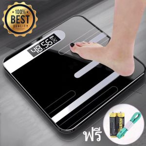 เครื่องชั่งน้ําหนักดิจิตอล 0.1-180KG แสดงอุณหภูมิ Electronic weight scale แถมสายวัด+แบตเตอรี่ฟรี