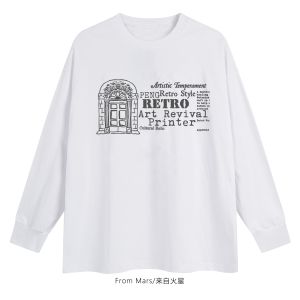 Áo Thun Cotton Dài Tay Cổ Tròn in Chữ Thời Trang Thường Ngày Cho Cặp Đôi BF Dáng Rộng Thoải Mái Mùa Thu Phong Cách Đường Phố