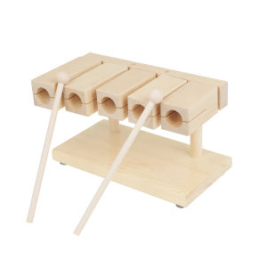 IRIN | 5 Tone Wooden Fish Slit Drum Instrument Maple Wood Percussion Wooden Fish with 2 Mallets Clear Sound for Early Music Education