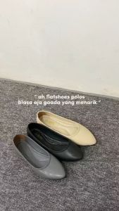 Andas Andis - Sepatu Flatshoes Wanita Flat Shoes Kerja Hitam Polos Alisa