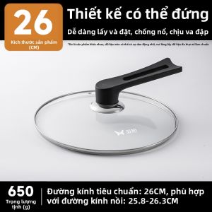 Suncha | Nắp Kính Có Tay Cầm Cho Chảo và Chảo Xào
