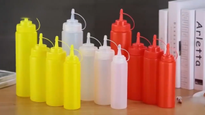 【Buy 2 Take 2】Squeeze Bottles for Sauces 240/360/450/500 ML Condiment Bottles for Liquids with Leak proof Lids Plastic Condiment Squeeze Bottle Multipack with Clear Scale for Accurate Dispensing