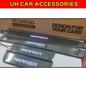 TOYOTO HARRIER XU80 2022 BLACK CARBON LED LIGHT DOOR SIDE SILL PLATE SCUFF PLATE KICKING PLATE