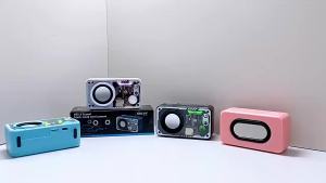 Transparent Mecha V1 Wireless Bluetooth 5.3 Speaker Sound Light Rhythm Subwoofer Stereo Outdoor Portable Speaker Support TF Card