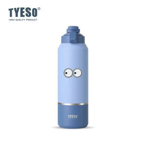 TYESO | Tyeso 1500ML Travel Mug with Handle and Sticker Vacuum Flasks Water Bottle Leak-Proof Lid for Outdoor Sports Hiking Large Cup