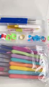 【HOSPORT】16 Size Crochet Hook Set Crochet Hook Stainless Steel Knitting Needle with Case Crochet Needles Set for Adults Beginners