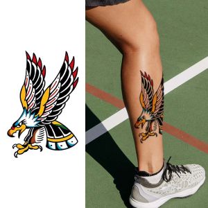 Bald Eagle Waterproof Temporary Tattoo for Arm and Leg Long-Lasting Realistic Fake Tattoo for Men and Women