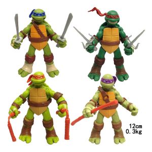 4PCs/Set 12CM PVC Ninja Turtles Articulated Action Figure Movable Model Toys for Children