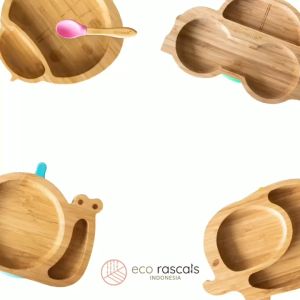 Ecorascals Bamboo Snail Plate - Peralatan Makan Anak
