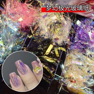 Diamond in the Debris Pink Dream Seven Color Laser Paper Mirror Nail Art